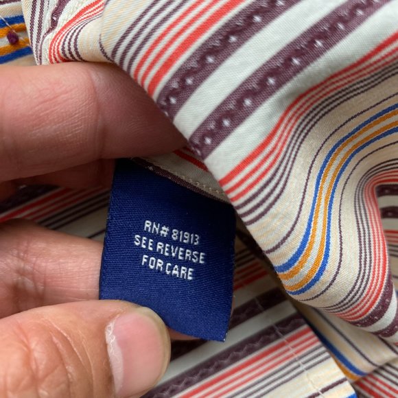 Robert Graham Shirt Men Medium M Multicolored Striped Button Up Long Sleeve - Picture 6 of 10